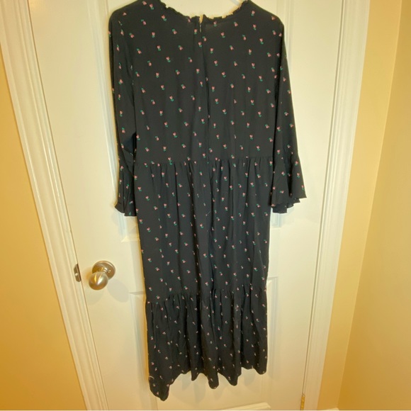 Loft floral tiered midi dress M - Picture 4 of 10